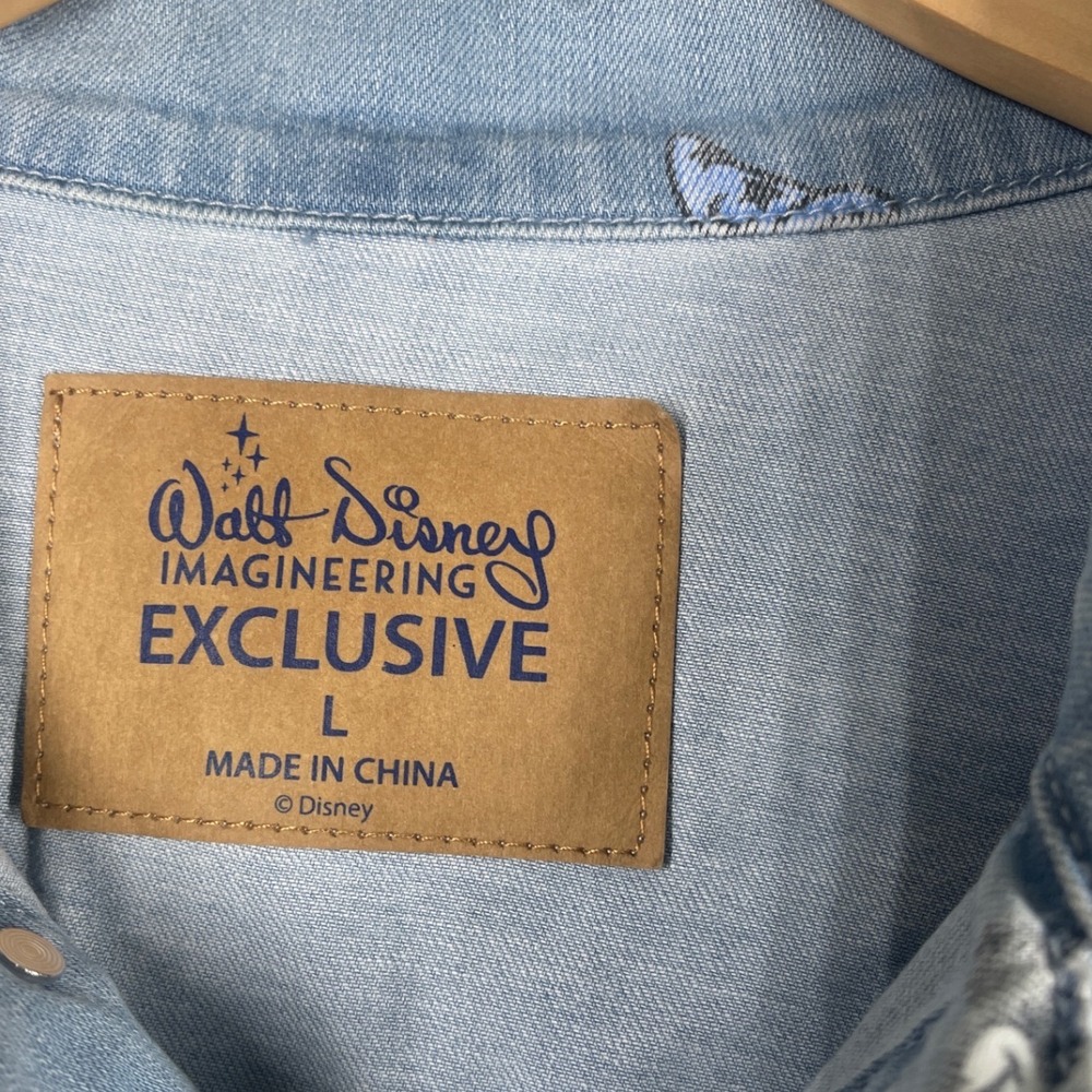 Walt Disney Imagineering Exclusive Sorcerer Mickey Denim Jacket Light Wash Large - Picture 2 of 7